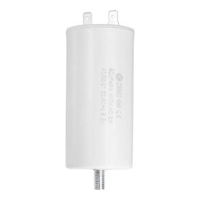 uxcell CBB60 Run Capacitor 40uF 450V AC Single Insert 50/60Hz Cylinder 92x45mm White with Fixing Stud for Air Compressor Water Pump Motor