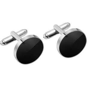 Stainless Steel Cufflinks For Men, Tuxedo Shirt Cuff Links Shirt Accessories Unique Business Groom Wedding Black Silver Gold Jewelry Gift for Son, Father, Husband, Boyfriend