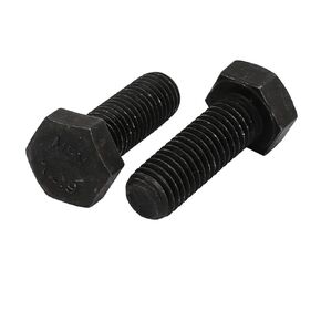 uxcell 2pcs M12x35mm Thread 12.9 Grade External Hex Head Left Hand Screw Bolt Black