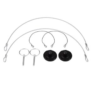 Hood Lock 2PCs Universal Car Vehicle Racing Hood Pin Lock Latches Lock Appearance Kit - Black