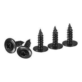 #8x3/4 Sheet Metal Screws - 200 Pack - for Wood, Furniture - Carbon Steel Phillips Modified Truss Head Self Tapping Pointed Tail Wood Screws - Black