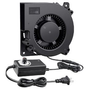 140mm x 40mm Dual Ball Big Airflow Centrifugal Blower Fan 12 Volt with AC 110v 220v Variable Speed Controller for DIY Inflatable or Cooling Ventilation Exhaust Projects