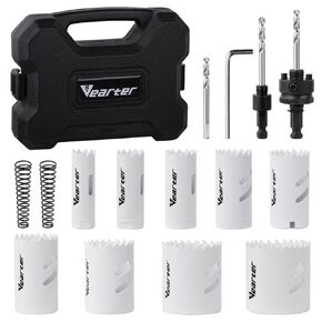 M42 Bi-Metal Hole Saw Kit 15PCS, 3/4''-2'' Bimetal Hole Saw Set Cobalt Drill Hole Cutter with Arbors for Wood, Sheet Metal, Copper, Plaster, PVC, Steel Plate, Drywall