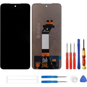 LCD Display Compatible with Redmi 10 21061119AG, 21061119DG, 21061119AL (Black Without Frame) Touch Screen Digitizer Assembly Replacement + Tools