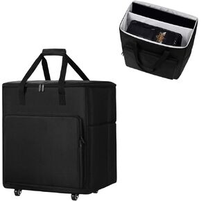 Buwico Desktop PC Computer Travel Storage Carrying Case Bag with Wheels for Computer Main Processor Case, Monitor, Keyboard and Accessories (24 Inch)