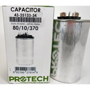 43-101665-30 -Rheem OEM Round Replacement Dual Run Capacitor 80 + 10 UF/MFD 370 Volt