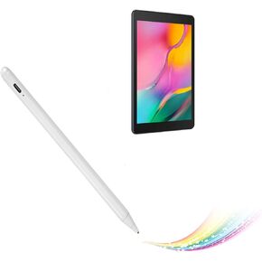 Active Stylus for Samsung Galaxy Tab A 8"/10.5" Pencil,Electronic Capacitive Type-C Rechargeable Pencil Compatible with Galaxy Tab A 8-inch Stylus Pens,Good on Sketching and Drawing Pen,White