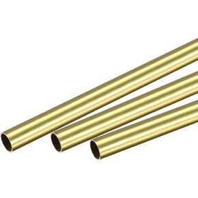 uxcell 3Pcs Brass Tube, 8mm OD x 0.5mm Wall Thickness x 400mm Length Seamless Round Metal Tubing for Industry, DIY Projects