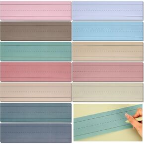 300 Sheets Boho Sentence Strips Cardstock 12 Colors Lined Word Learning Strips for School Office Home Teacher Handwriting Supplies, 12 x 3 in