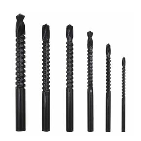 YUENTOEN 6Pcs Serrated Twist Drill Bits, 3-8mm Titanium Coated HSS Twist Drill Bits, Serrated Side Cutting Drill Bit for Woodworking Wood Metal Plastic