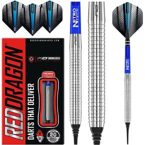 RED DRAGON Razor Edge Original 18 Gram Tungsten Softip Darts Set with Flights and Stems
