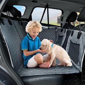 Back Seat Extender,Dog Car Seat Cover,Waterproof Pet Hammock Travel Bed,Durable Camping Air Mattress,Non Inflatable Car Bed Mattress Easy Clean for Car SUV Truck (Grey)