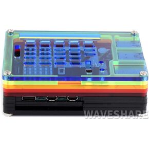 Rainbow Acrylic Case for Raspberry Pi 5, Colorful Translucent Acrylic Case, Supports Installing Official Active Cooler (Not Included), Nice Looking Dustproof