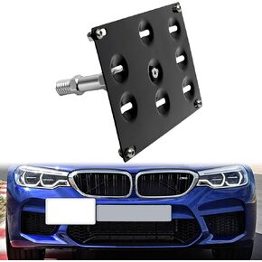 Teng Auto Front Tow Hook License Plate Bracket for BMW 2 3 4 5 Series X1 X3 X4 Z4 i3 F22 F30 F31 F32 F33 F36 F10 F11 F07 G30 G31 E84 F25 F26 Mini Copper F54 F55 F56 F60 R60 R61, Black