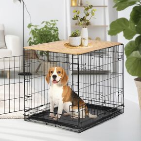 Dog Crate Topper,Dog Crate Topper Wood,Compatible with 24inx18in Dog Crate,Table Topper Collapsible Dog Kennel Topper for Decorative Dog Crate (for 24in Dog Crate)