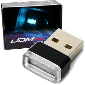 iJDMTOY Amber Yellow USB Plug-in Miniature/Nano LED Car Interior Ambient Accent Lighting Kit