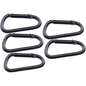 5pcs Carabiner Water Bottle Buckle Hiking Buckle Carabiner Rappelling Black Keychain Metal Keychain Heavy Duty Hammock Aluminum Alloy Buckle Metal Carabiner Clips Keychain Buckles