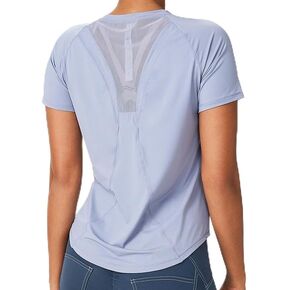Shed AeroMesh Women's Workout Tops: Breathable Shirts for Athletic Running, Shortsleeve Gym Yoga Fitness Mesh Fitness Apparel