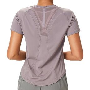 قمصان Shed AeroMesh النسائية للتمرين: قمصان قابلة للتنفس للجري الرياضي، ملابس لياقة بدنية شبكية للياقة البدنية واليوجا بأكمام قصيرة in Kuwait