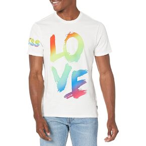 GUESS Men's Short Sleeve Basic Love Pride Tee