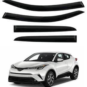 LABLT Side Window Visors Deflectors Rain Guard Replacement for Toyota C-HR CHR 2017 2018 2019 2020 Wavy Black Tinted Window Visor Vent