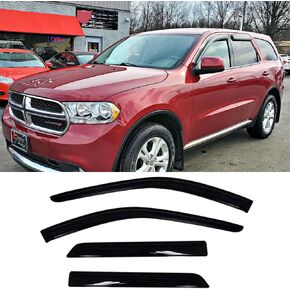 94119 Side Window Visor Wind Vent Deflector,4pcs Outside Mount Tape-On Nice Sun Rain Guards Set fit for 1998-2003 Dodge Durango window shade