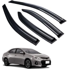 Window Visor Compatible with Toyota Corolla 4dr 2013 2014 2015 2016 2017 2018 Corolla 4dr,4PCS Rain Guard Sun Shield Shade and Sun Window Deflectors