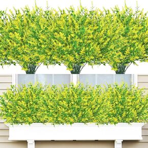 42 Pcs Fake Lavender Flowers Outdoor UV Resistant Faux Plastic Lavender Flowers No Fade Artificial Lavender Purple Plants for Outside Garden Porch Window Box Hanging Planter Decor (Fushia)