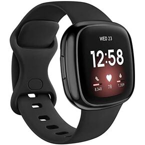 [Band + Case] for Fitbit Versa 3 Bands/Fitbit Sense Silicone Bands for Women Men, TPU Screen Protector Case for Fitbit Versa 3 / Sense