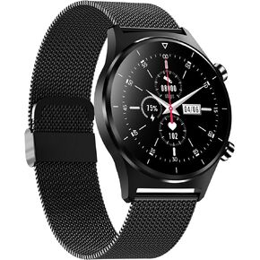 ساعة ذكية من الفولاذ الأسود للرجال، شاشة لمس 1.28 بوصة، 24 وضعًا للتمرين، واجهة رئيسية أربعة واجهة مستخدم ذاتية التحديد، شاشة عرض معدل ضربات القلب، مراقبة النوم، ضغط الدم in Kuwait