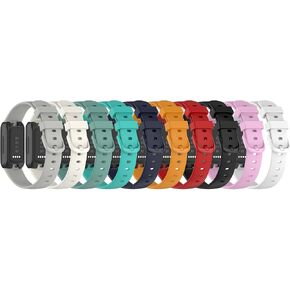 FitTurn [10 Pack] Compatible with Fitbit Inspire 3 bands Replacement Colorful Silicone Wristband Adjustable Accessory Bands Strap for Fitbit Inspire 3 Health & Fitness Tracker Women Men(S & L Size selection)
