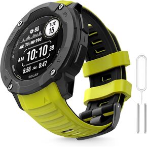 Compatible with Garmin Instinct 2X Band,Adjustable Soft Silicone Replacement Sport Watch Wristband Strap for Garmin Instinct 2X/Solar/Tactical