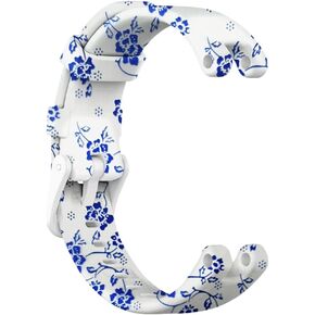 متوافق مع أحزمة نمط الساعة الذكية Garmin Lily الإصدار الرياضي الكلاسيكي لـ Garmin Lily Women Girl استبدال السيليكون الناعم للأشرطة (البورسلين الأزرق والأبيض) in Kuwait