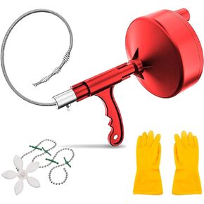 Dr7.2 Snake Plumbing 25ft Drain Auger kit, Red
