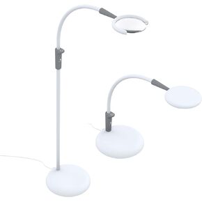 Daylight Company - Magnificent Pro - Magnifying lamp, Bright 6,000K Daylight LEDs, CRI 95+, 3 in 1 Lamp, 1.75X semi-Rimless Lens, Lumens: 600, White