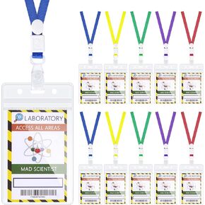 10 Pieces Science Name Badge Science Decorations Party Lanyards Scientist Theme for School Party