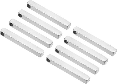 PATIKIL 8pcs Metal Stamping Blanks, Rectangle Stamping Tags Blanks 38x5mm DIY Aluminum Steel Tag Solid Bar Pendants, Silvery in Saudi Arabia