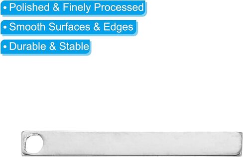 PATIKIL 8pcs Metal Stamping Blanks, Rectangle Stamping Tags Blanks 38x5mm DIY Aluminum Steel Tag Solid Bar Pendants, Silvery in Saudi Arabia
