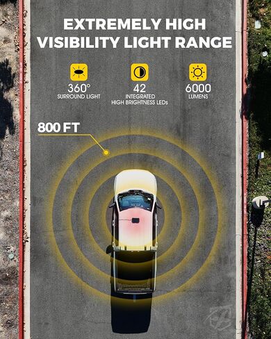 Xprite 42 LED Roof Top Strobe Light, High Visibility Emergency Hazard Warning Flashing Light Bar w/Control Panel for Firefighter POV Ambulance Vehicle Trucks - White Red in Saudi Arabia