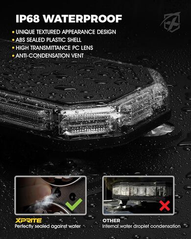 Xprite 42 LED Roof Top Strobe Light, High Visibility Emergency Hazard Warning Flashing Light Bar w/Control Panel for Firefighter POV Ambulance Vehicle Trucks - White Red in Saudi Arabia