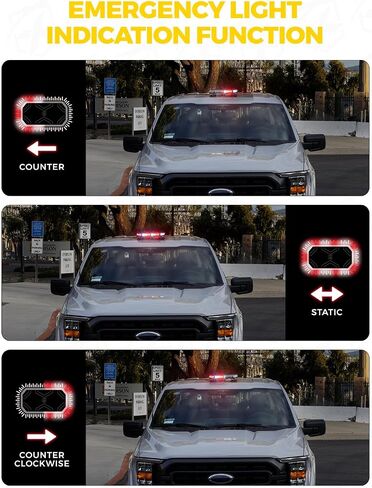Xprite 42 LED Roof Top Strobe Light, High Visibility Emergency Hazard Warning Flashing Light Bar w/Control Panel for Firefighter POV Ambulance Vehicle Trucks - White Red in Saudi Arabia