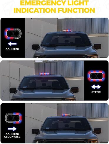 Xprite 42 LED Roof Top Strobe Light, High Visibility Emergency Hazard Warning Flashing Light Bar w/Control Panel for Firefighter POV Ambulance Vehicle Trucks - White Red in Saudi Arabia