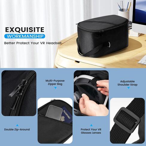 Carrying Case Compatible with Apple Vision Pro/Meta Quest 3/Oculus Quest 2/Quest Pro/VR Elite Strap&Accessories, Luckit VR Headset Travel Storage Backpack for Switch with Multi-Pockets in Saudi Arabia