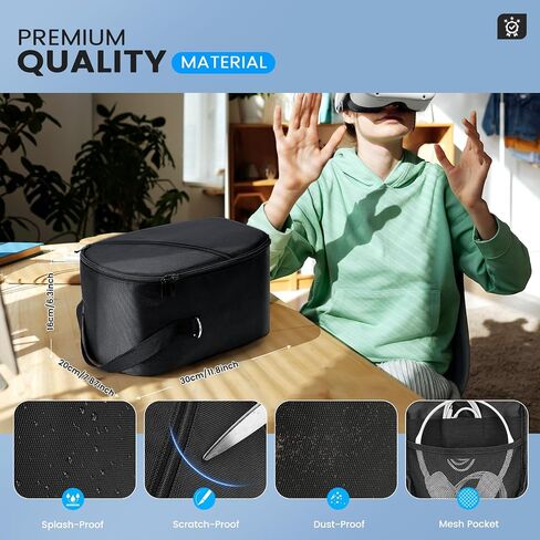 Carrying Case Compatible with Apple Vision Pro/Meta Quest 3/Oculus Quest 2/Quest Pro/VR Elite Strap&Accessories, Luckit VR Headset Travel Storage Backpack for Switch with Multi-Pockets in Saudi Arabia