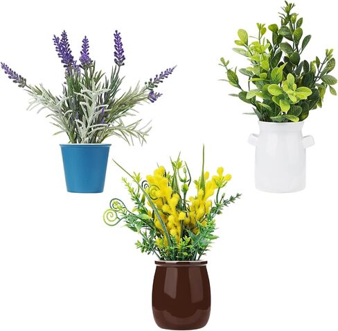 2 Pieces Set of Small Artificial Simulation Flowers Ceramic Potted Plants, Indoor and Outdoor Balcony Bookshelf Dining Room Orchid Decoration in Saudi Arabia