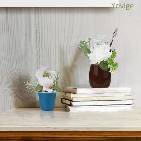 2 Pieces Set of Small Artificial Simulation Flowers Ceramic Potted Plants, Indoor and Outdoor Balcony Bookshelf Dining Room Orchid Decoration in Saudi Arabia