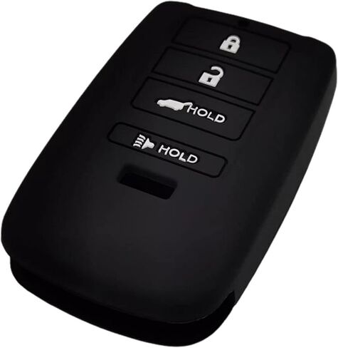 Silicone Rubber Key Fob Cover Compatible with (4 Buttons) 2015-2022 Acura ILX MDX RDX RLX TLX (Black Black) in Saudi Arabia