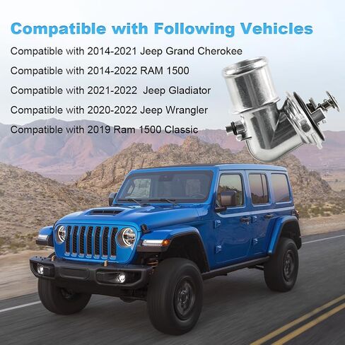 ترقية مبيت منظم حرارة مبرد المحرك المصنوع من الألومنيوم متوافق مع 2014-2022 RAM 1500 Jeep Grand Cherokee Wrangler Gladiator، بديل لـ 902-3040 68253514AA in Saudi Arabia