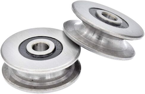 Stainless Steel Deep U Groove Ball Bearing Pulley Metal Roller Wheel Wire Rope for Lifting Guide Inner Diameter (1.6x0.55 inch/40x14mm), Steel color in Saudi Arabia