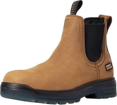 Ariat Mens Turbo Chelsea Waterproof Work Boot Aged Bark 8.5 Wide in Kuwait